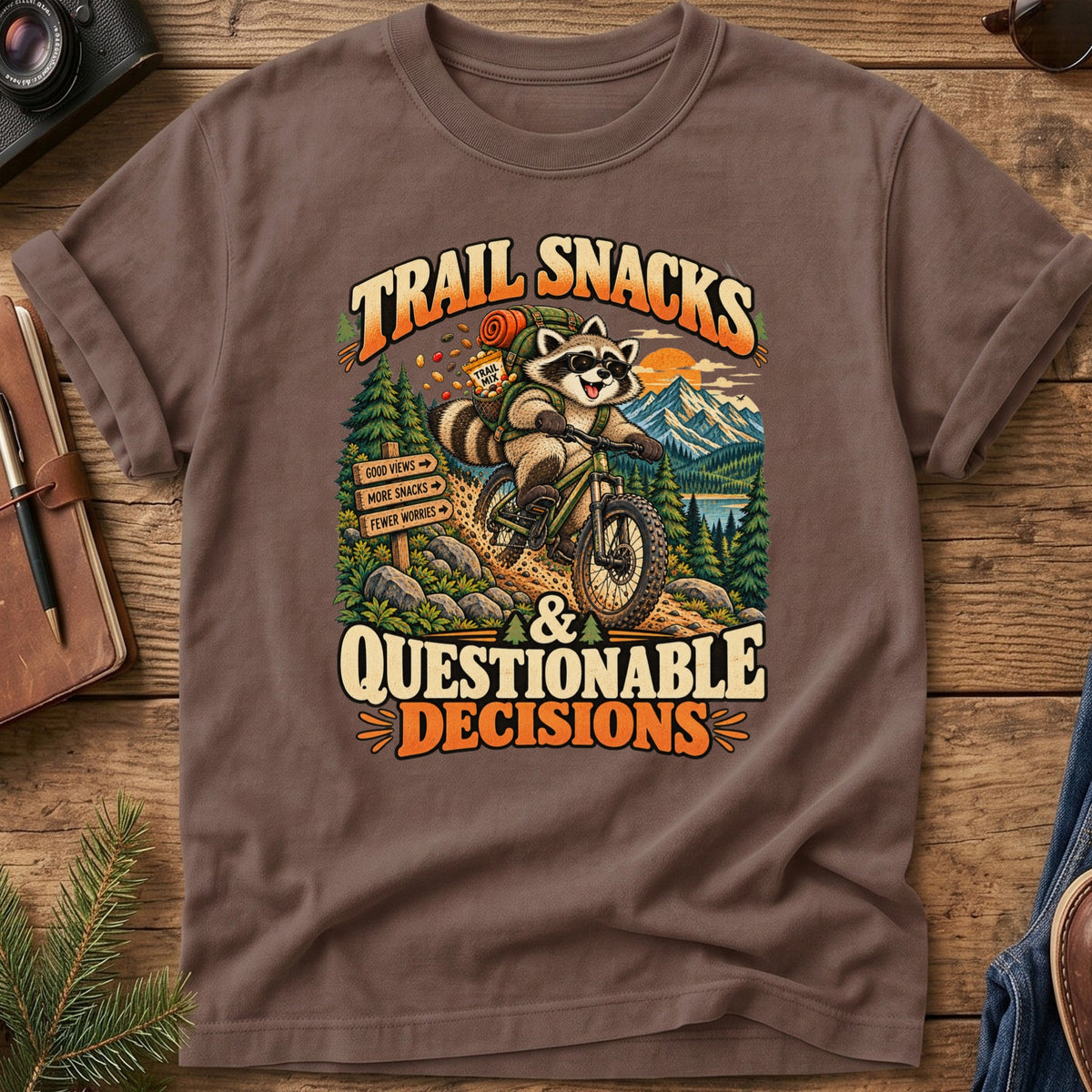 Trail Snacks Questionable Decisions Tee