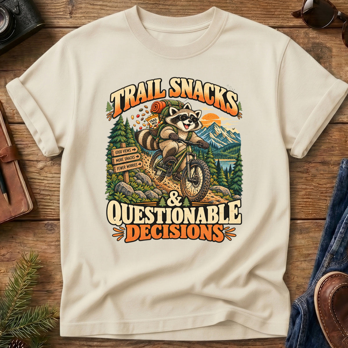 Trail Snacks Questionable Decisions Tee