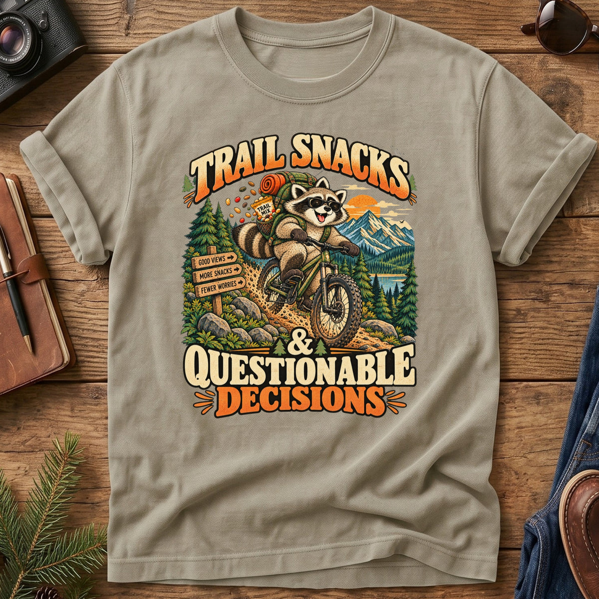 Trail Snacks Questionable Decisions Tee