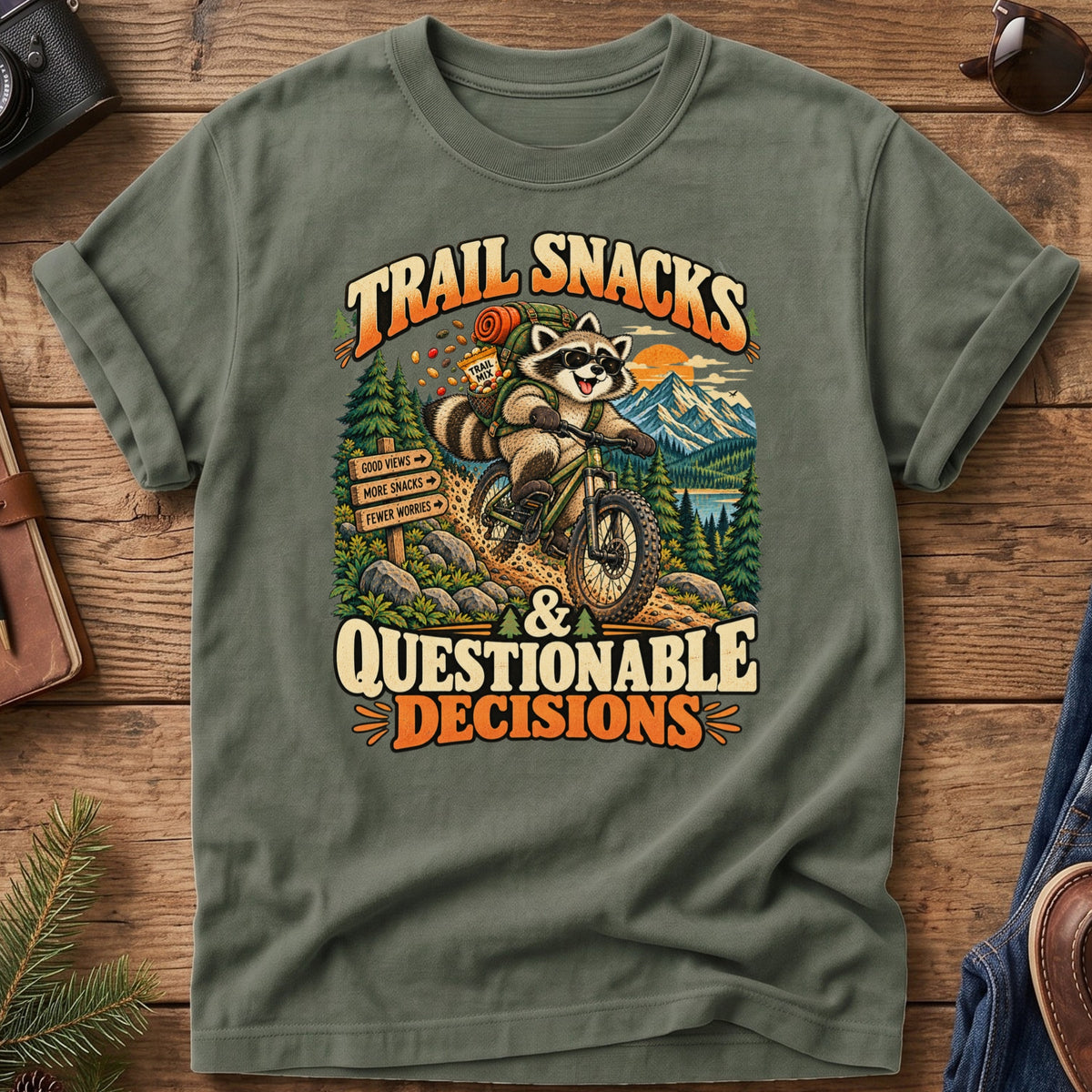 Trail Snacks Questionable Decisions Tee