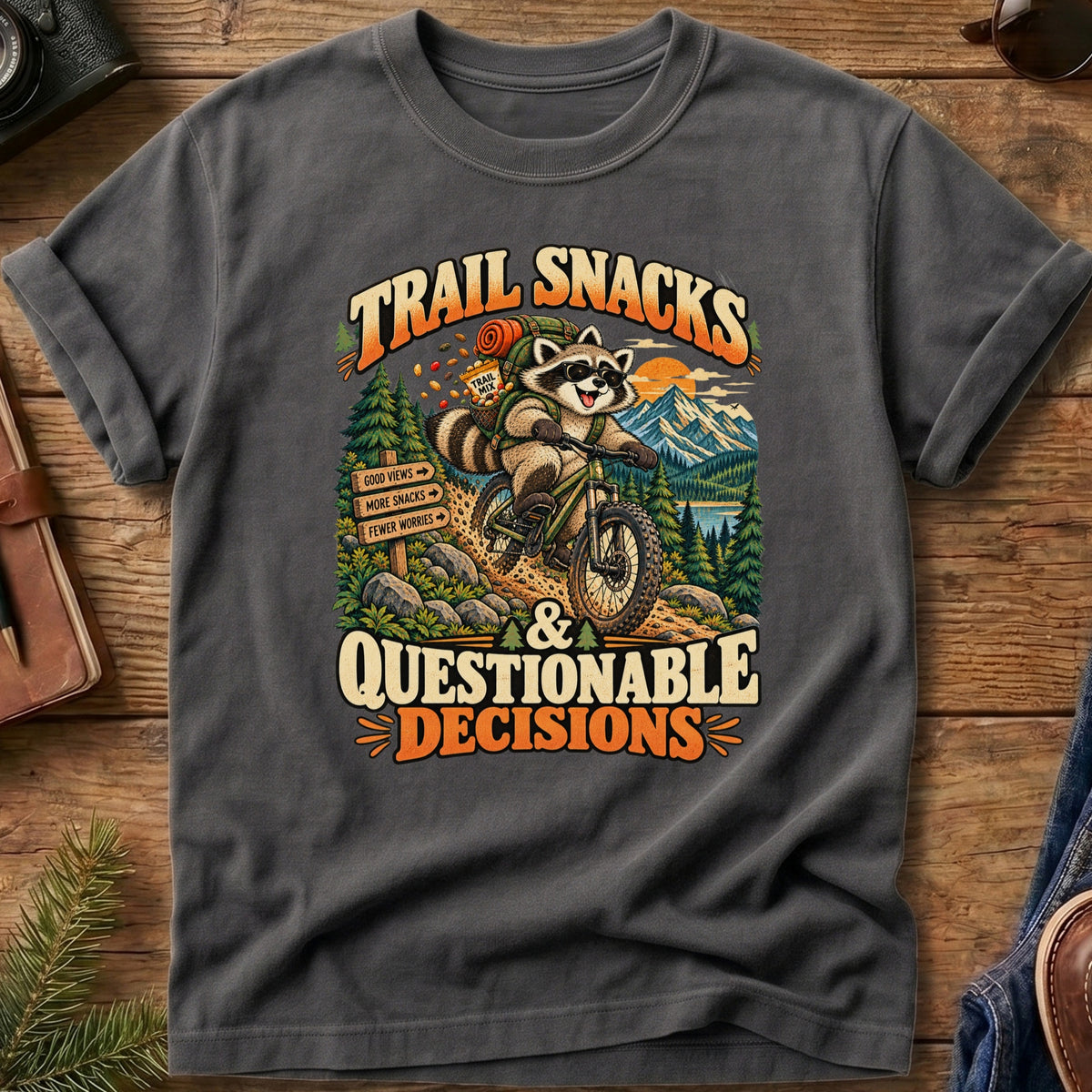 Trail Snacks Questionable Decisions Tee