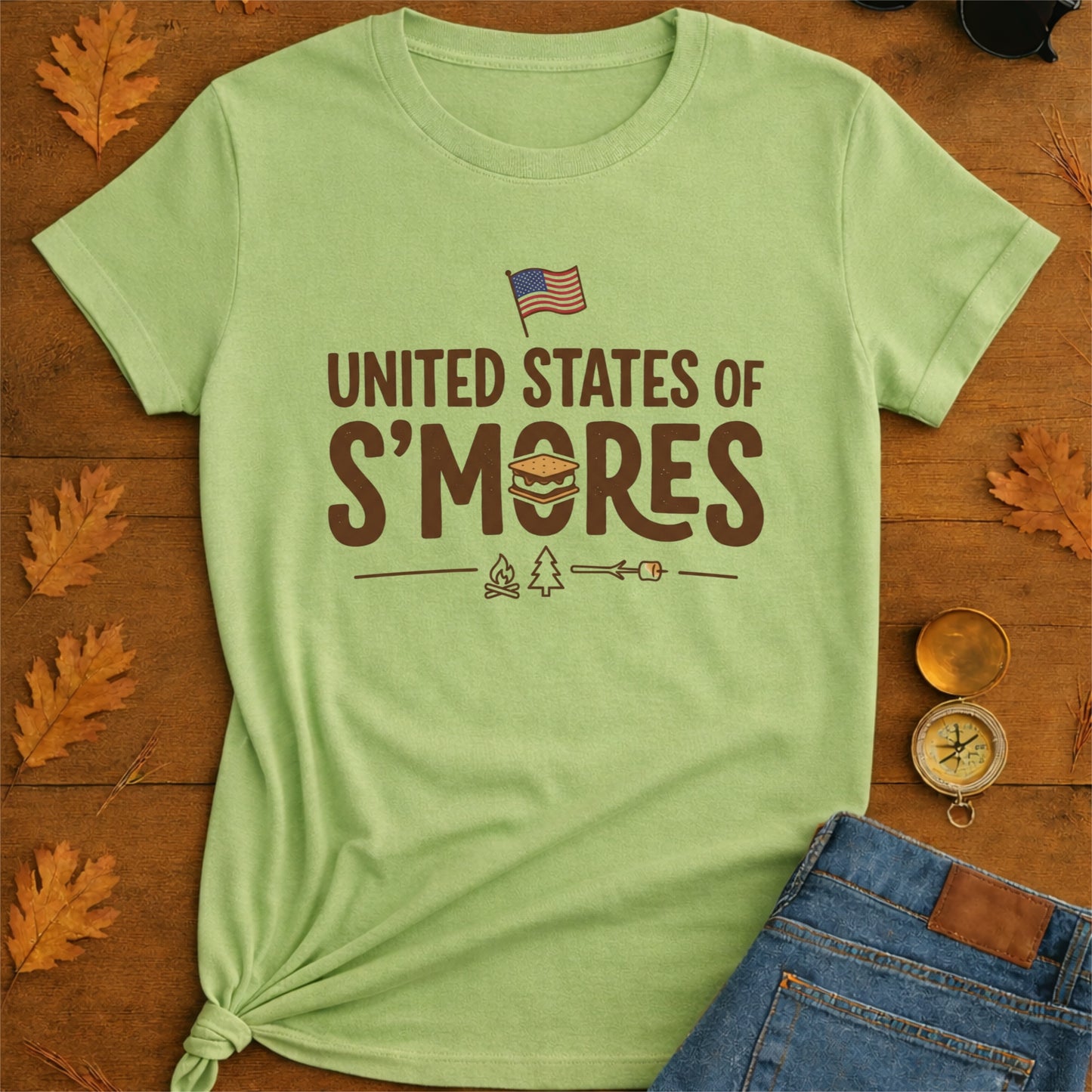 United States of Smores Funny Camping Campfire T-shirt