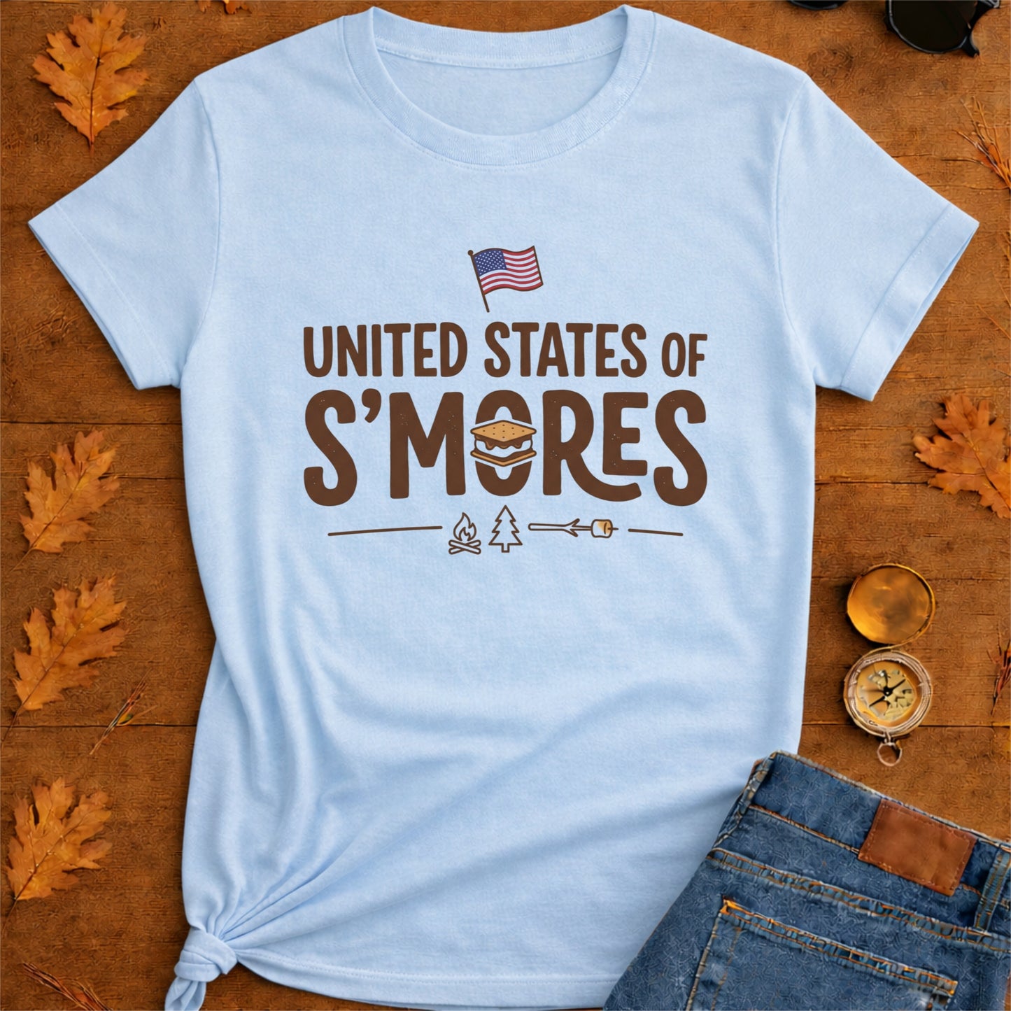 United States of Smores Funny Camping Campfire T-shirt