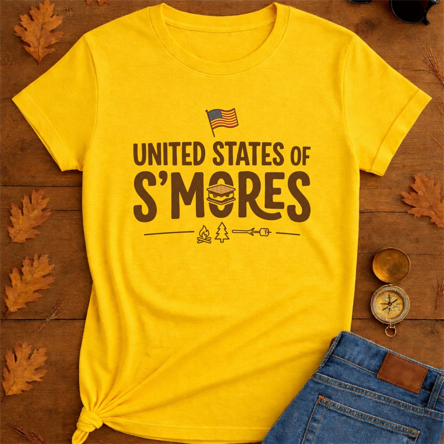 United States of Smores Funny Camping Campfire T-shirt
