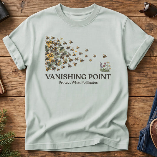 Protect What Pollinates Tee – fading bee swarm graphic tee, product photo 1