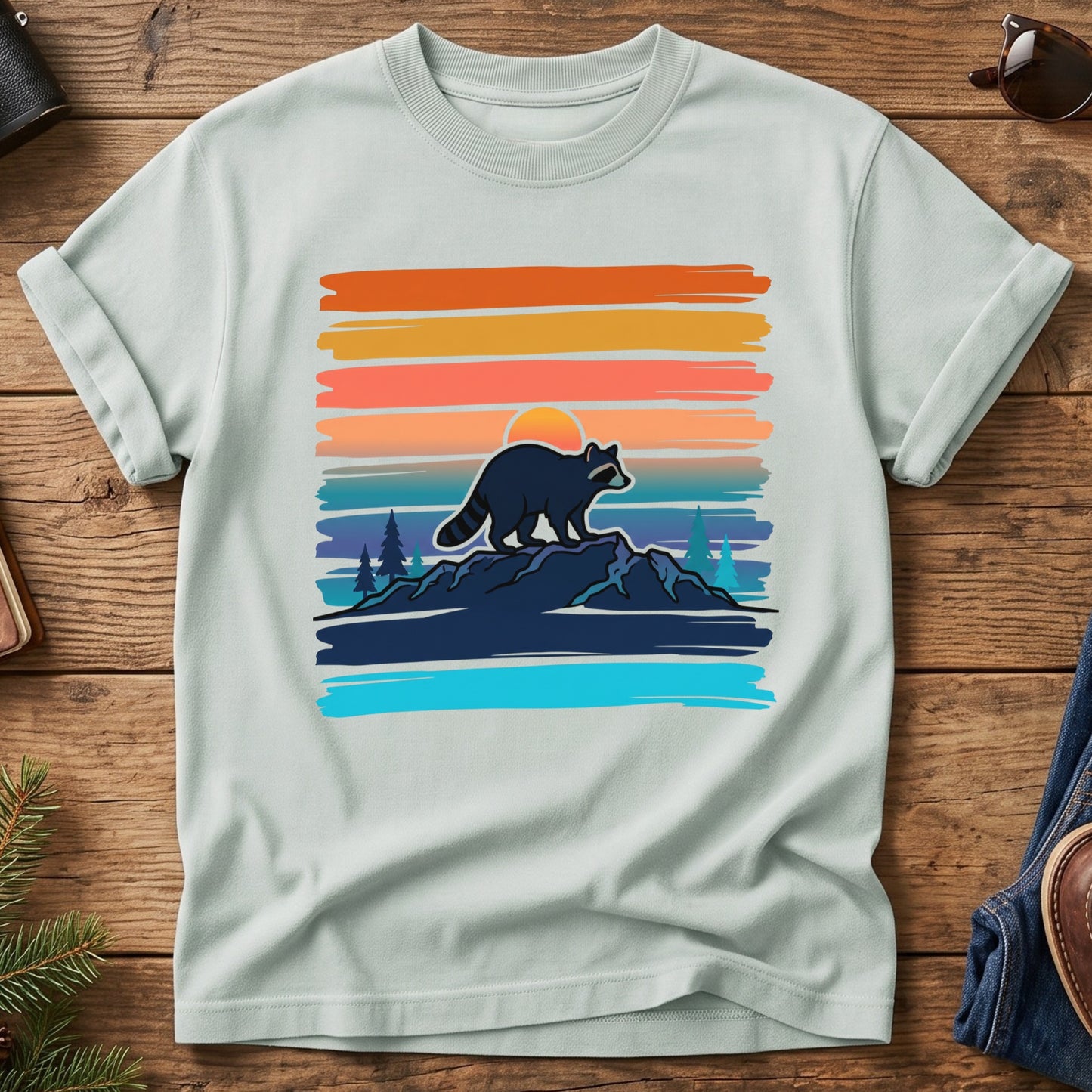 Vintage Raccoon Sunset Tee