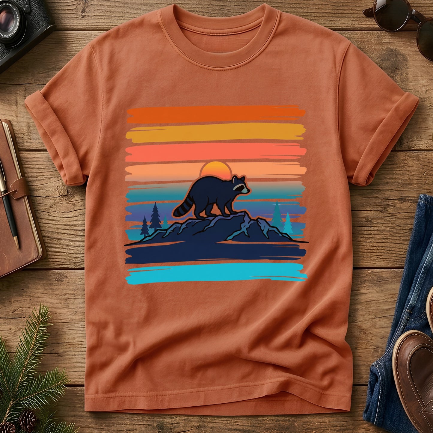Vintage Raccoon Sunset Tee