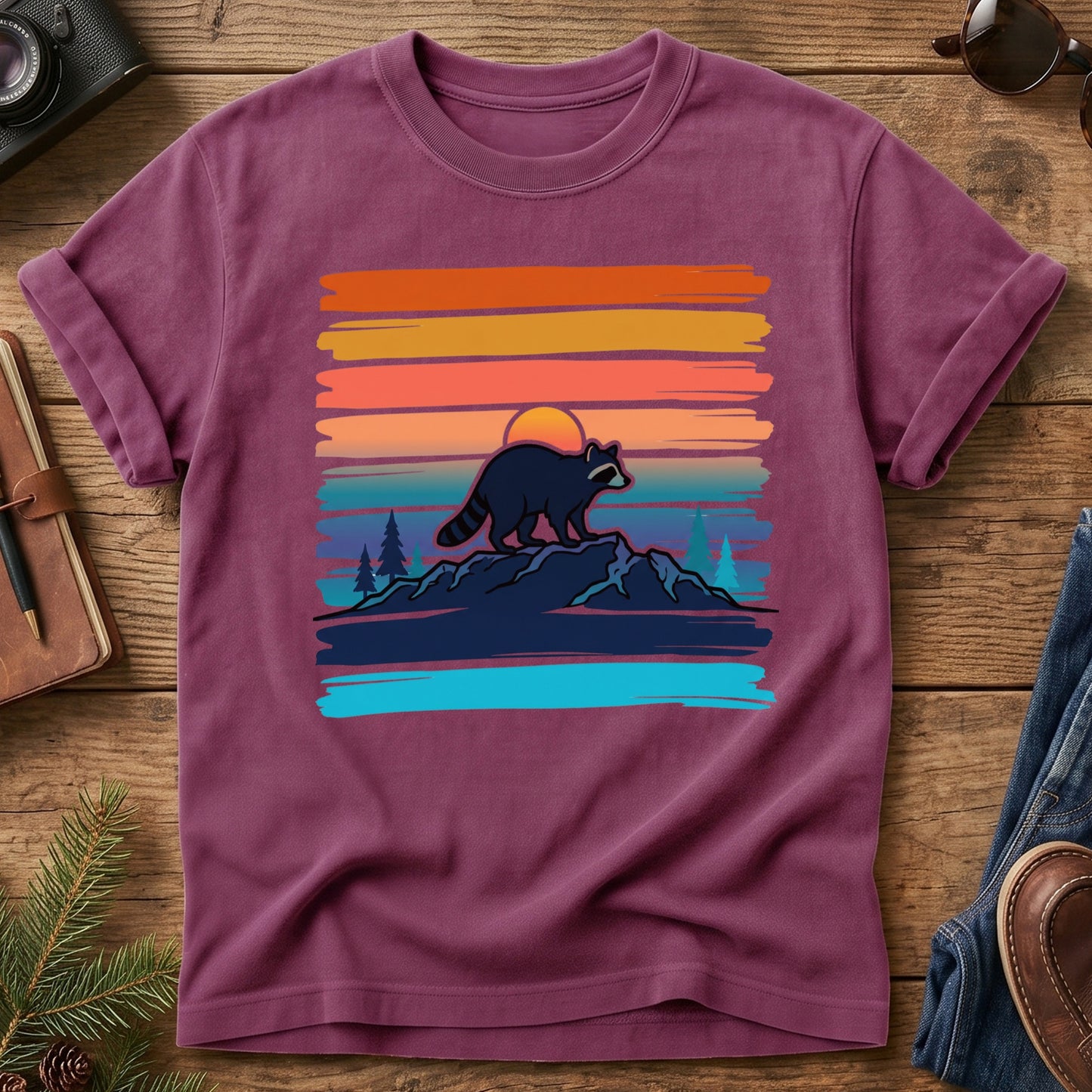 Vintage Raccoon Sunset Tee
