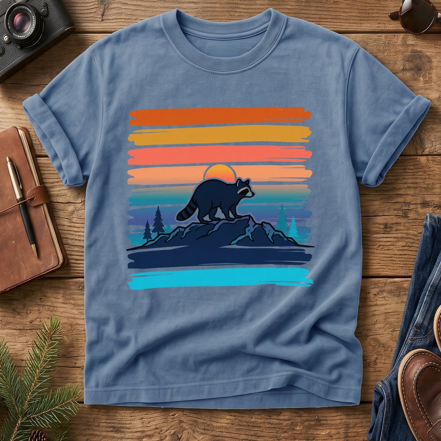 Vintage Raccoon Sunset Tee