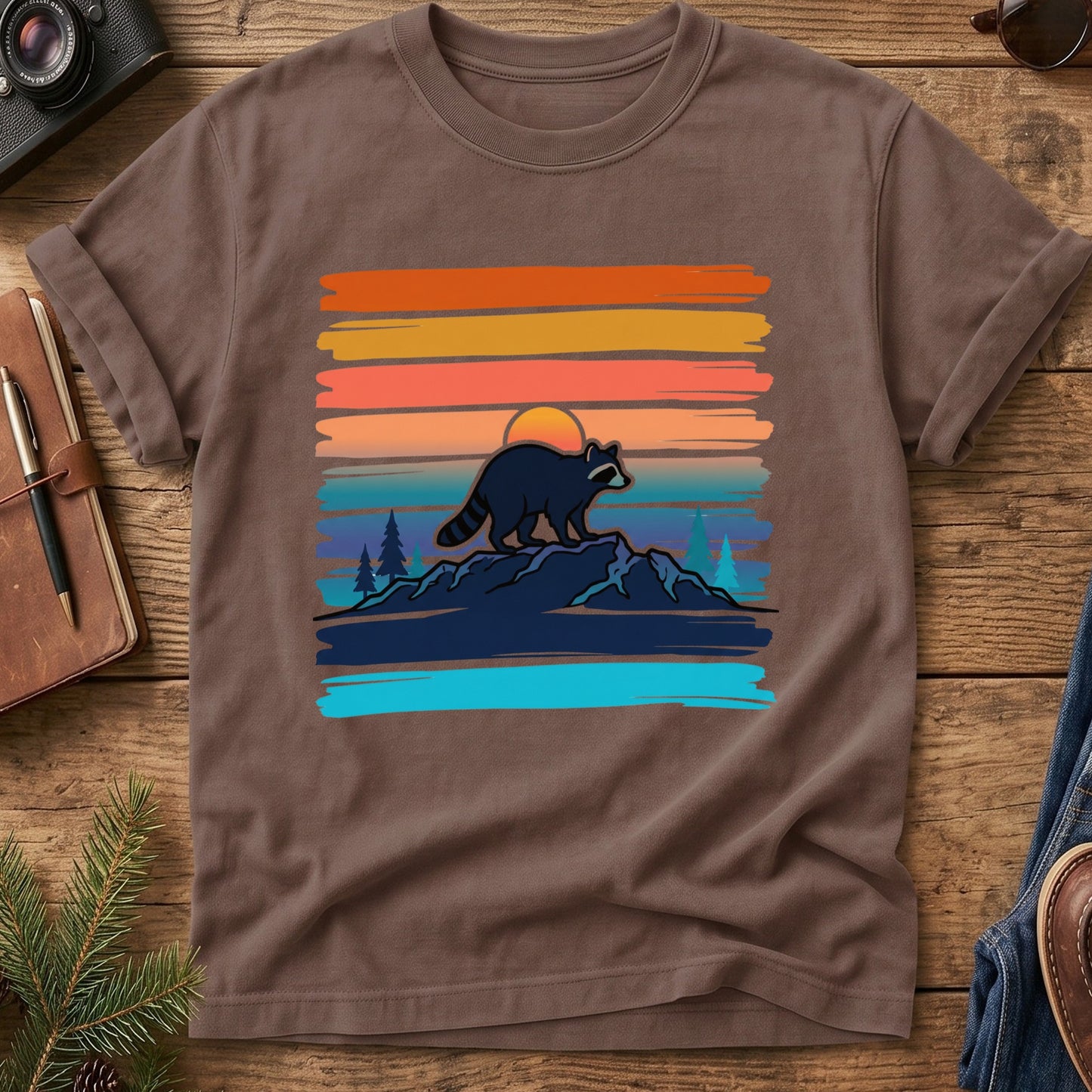 Vintage Raccoon Sunset Tee