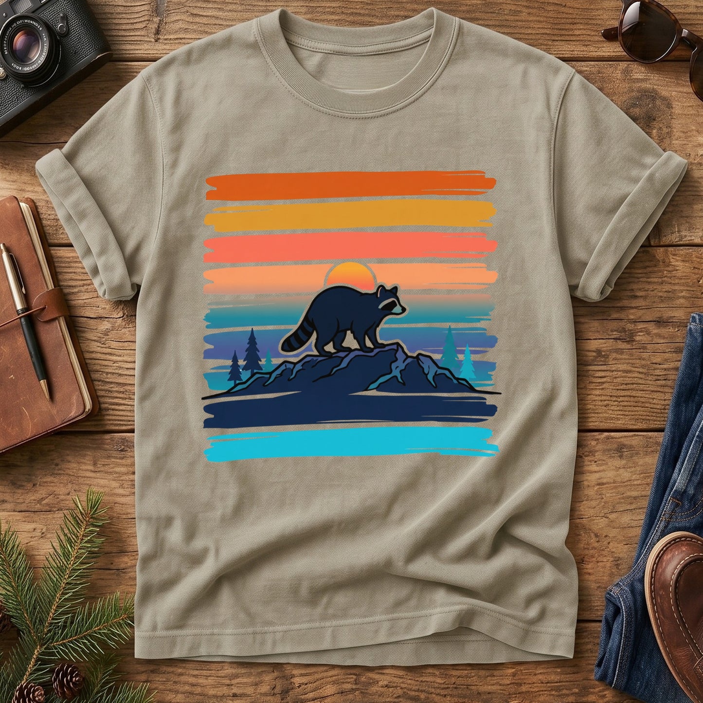 Vintage Raccoon Sunset Tee