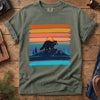Vintage Raccoon Sunset Tee – additional angle showing vintage raccoon sunset print