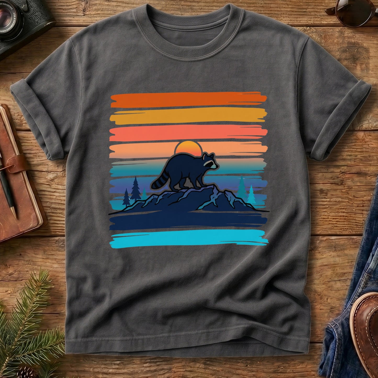 Vintage Raccoon Sunset Tee
