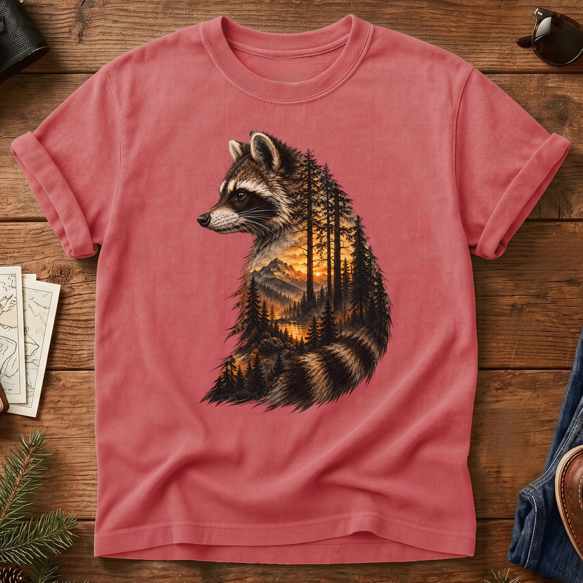 Vintage Forest Sunset Graphic Tee