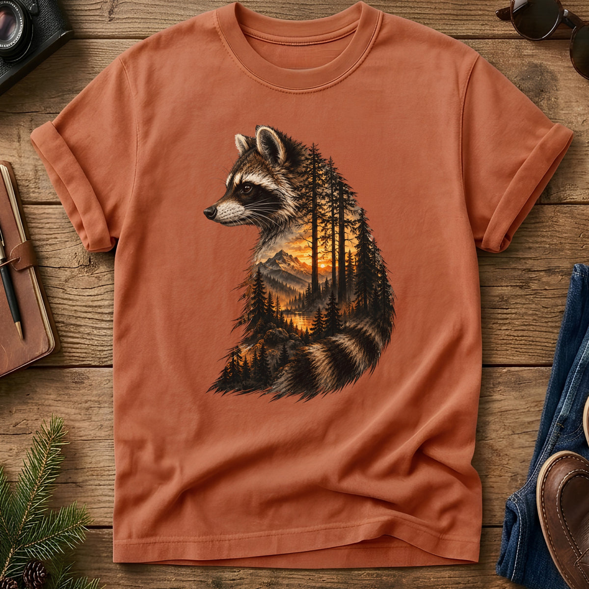 Vintage Forest Sunset Graphic Tee