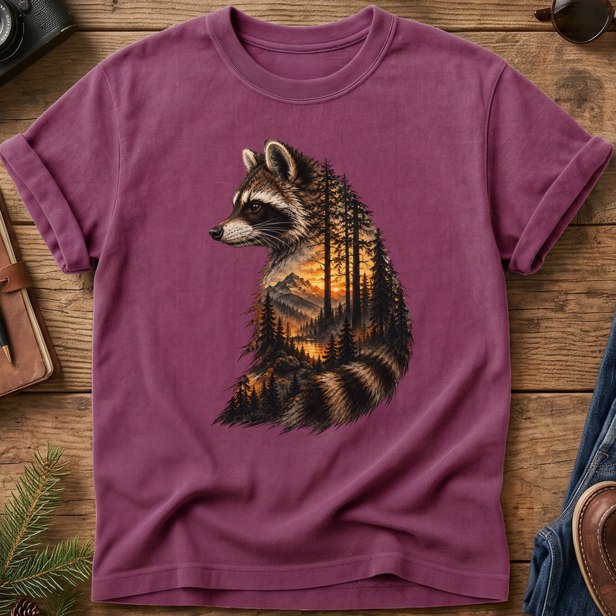 Vintage Forest Sunset Graphic Tee