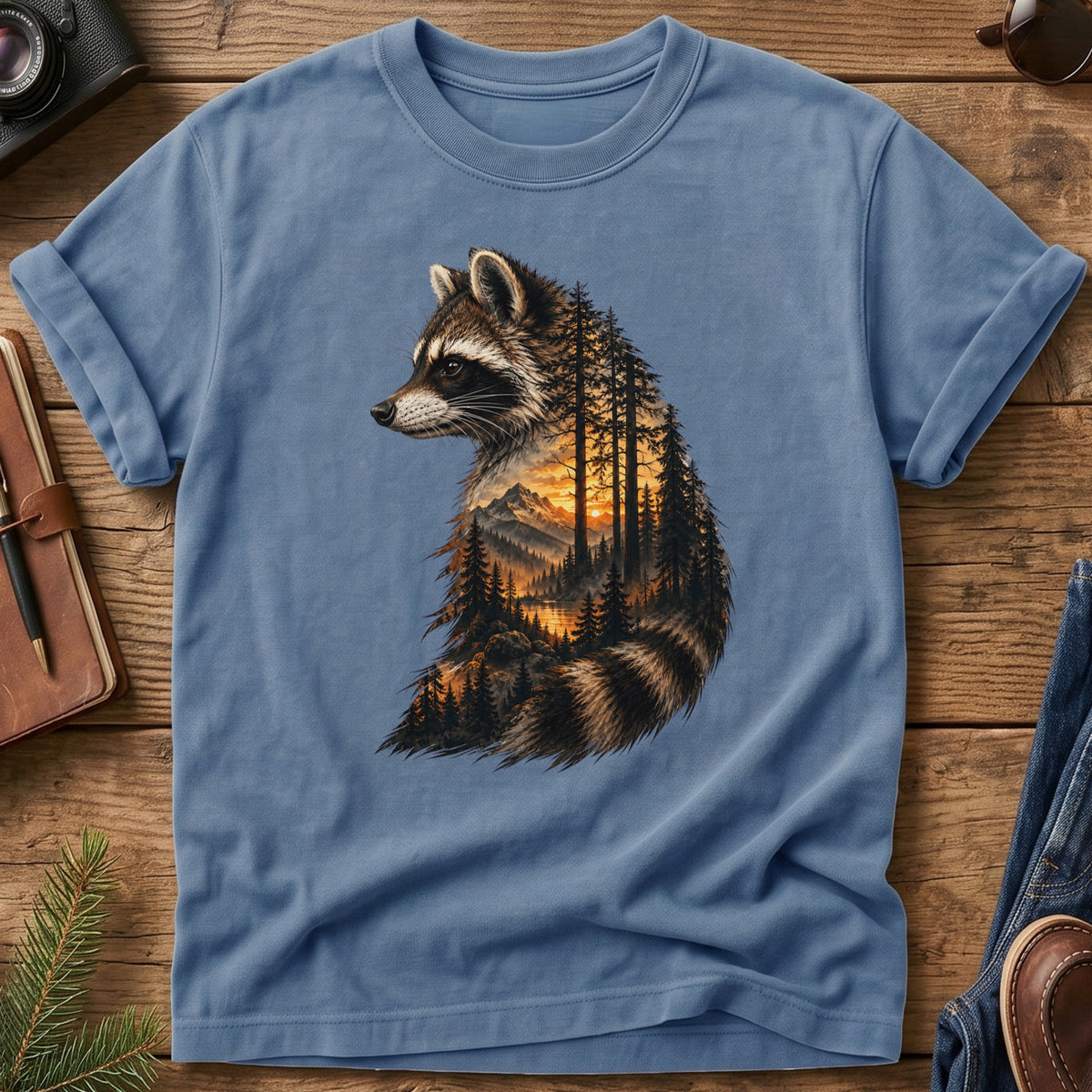 Vintage Forest Sunset Graphic Tee