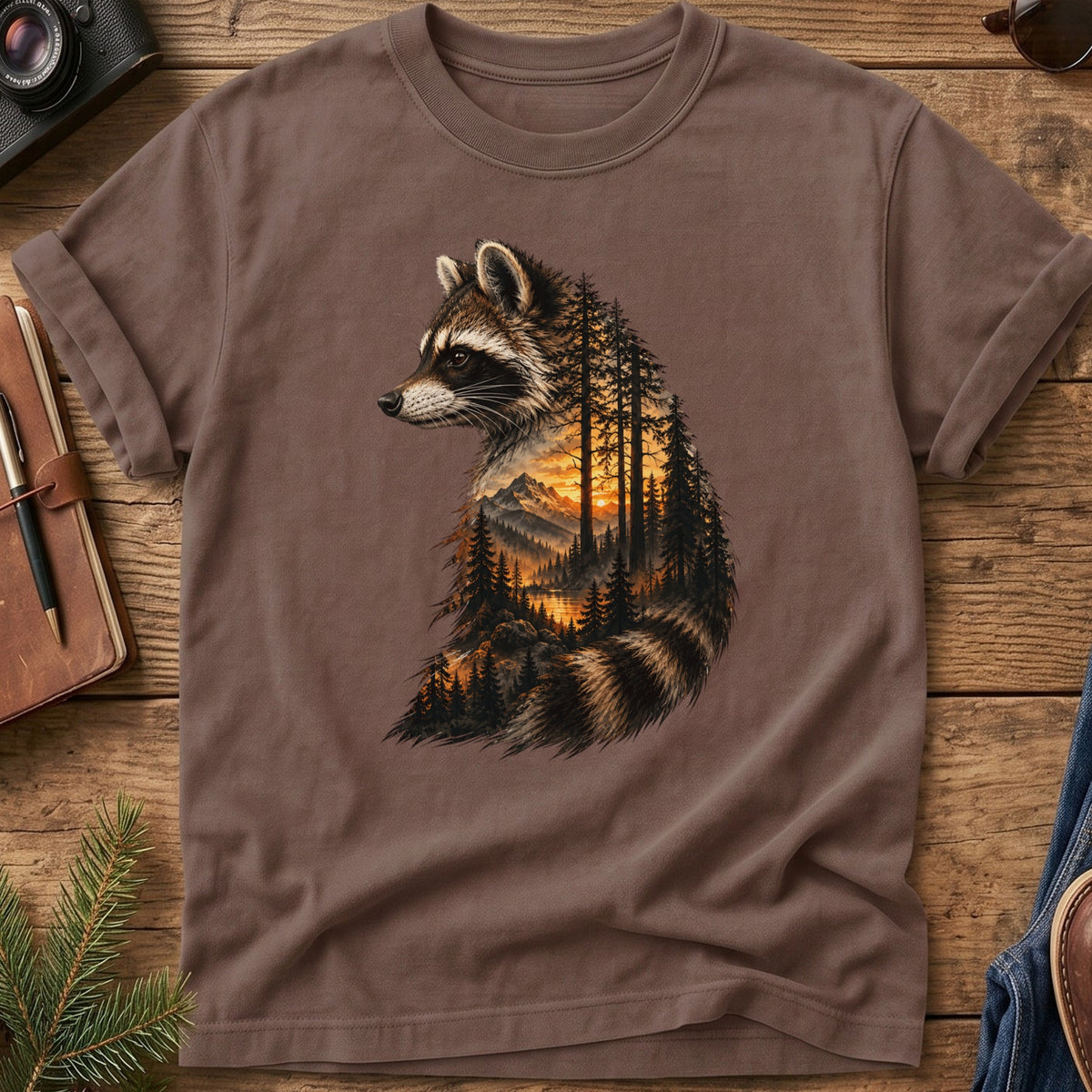 Vintage Forest Sunset Graphic Tee