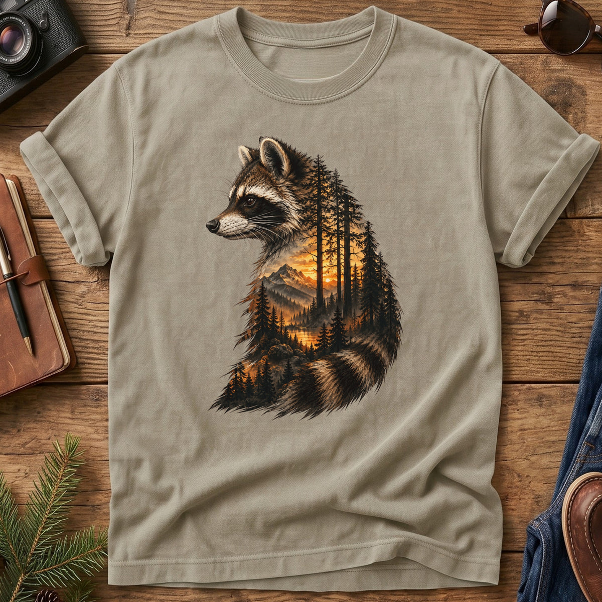 Vintage Forest Sunset Graphic Tee