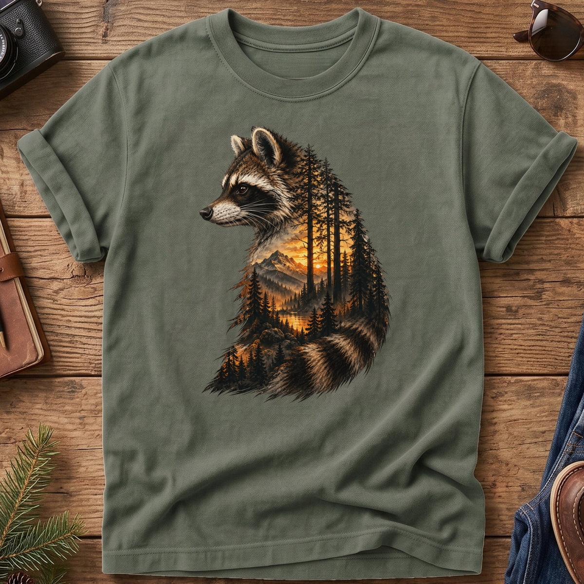 Vintage Forest Sunset Graphic Tee