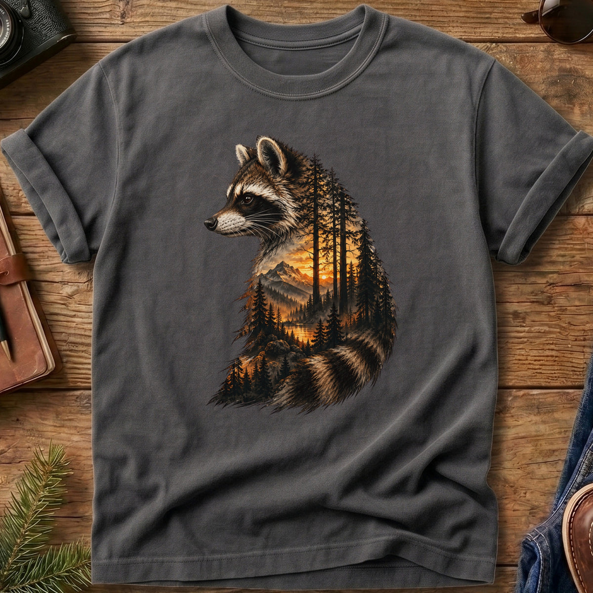 Vintage Forest Sunset Graphic Tee
