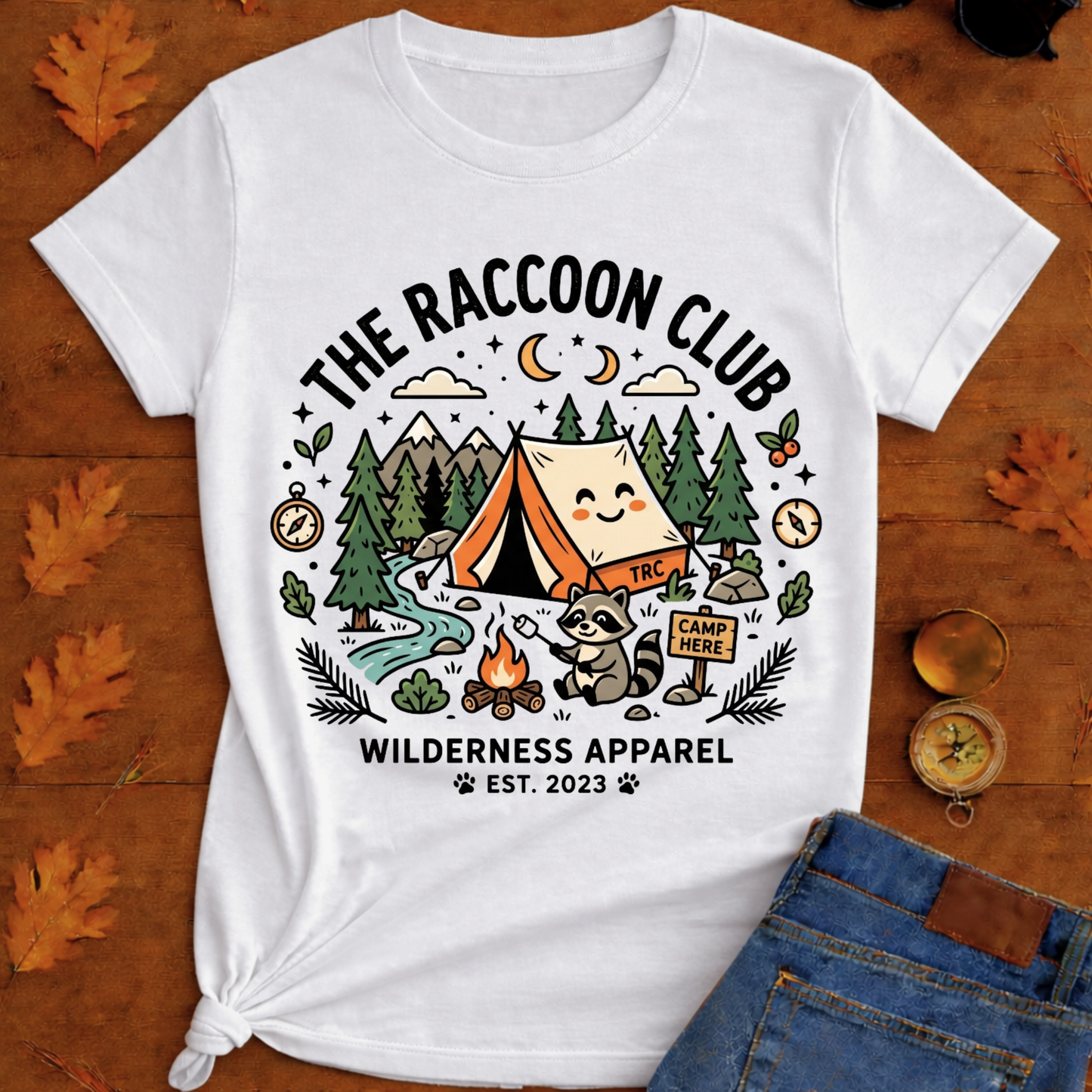 The raccoon club camp T-Shirt