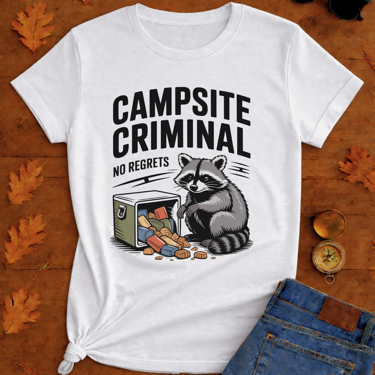 Campsite Criminal Raccoon T-Shirt