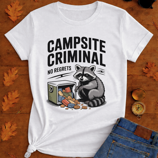 Campsite Criminal Raccoon T-Shirt
