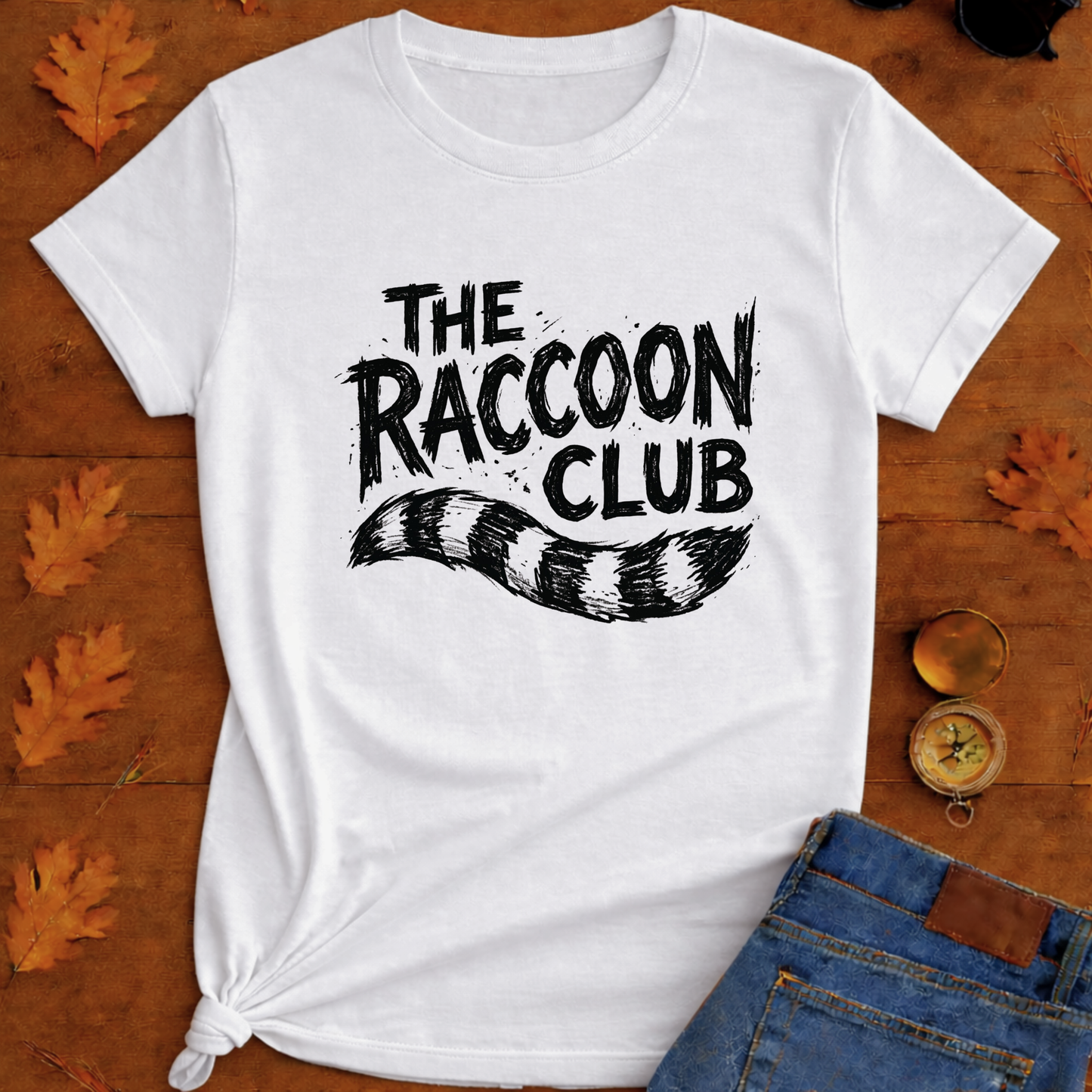 Raccoon Club T-Shirt — Cute Retro Wildlife Tee