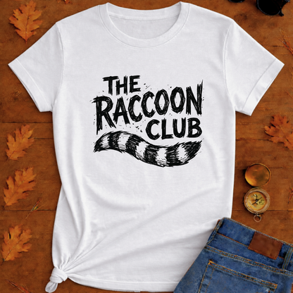 Raccoon Club T-Shirt — Cute Retro Wildlife Tee
