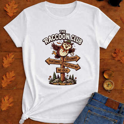 Silly Owl Wrong Direction Sign T-Shirt