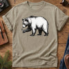 Black Bear & Butterfly Tee in Khaki — black bear and butterfly illustration