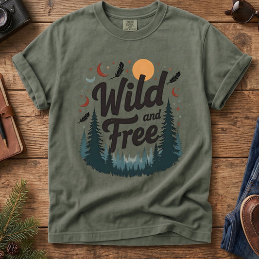 Wild & Free Forest Tee – styled outdoor lifestyle photo