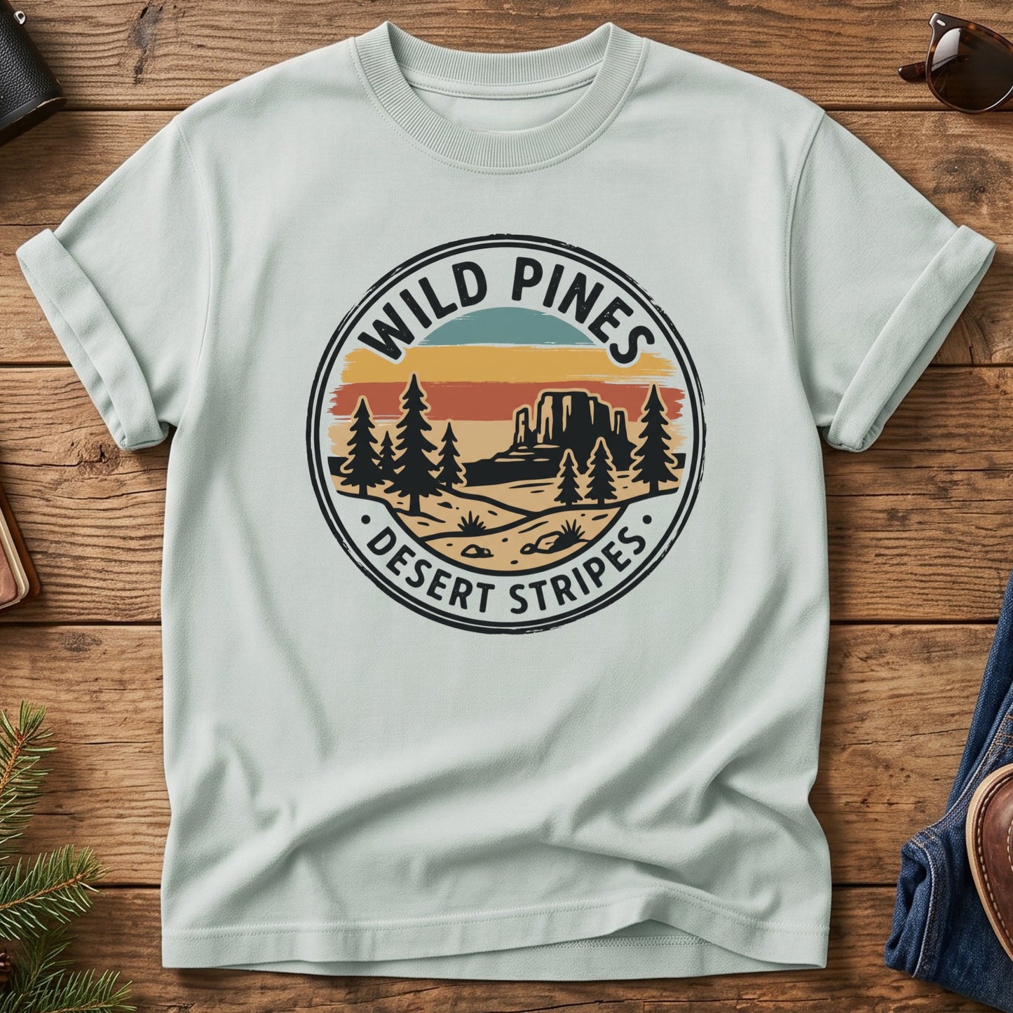 Wild Pines Desert Stripes Tee