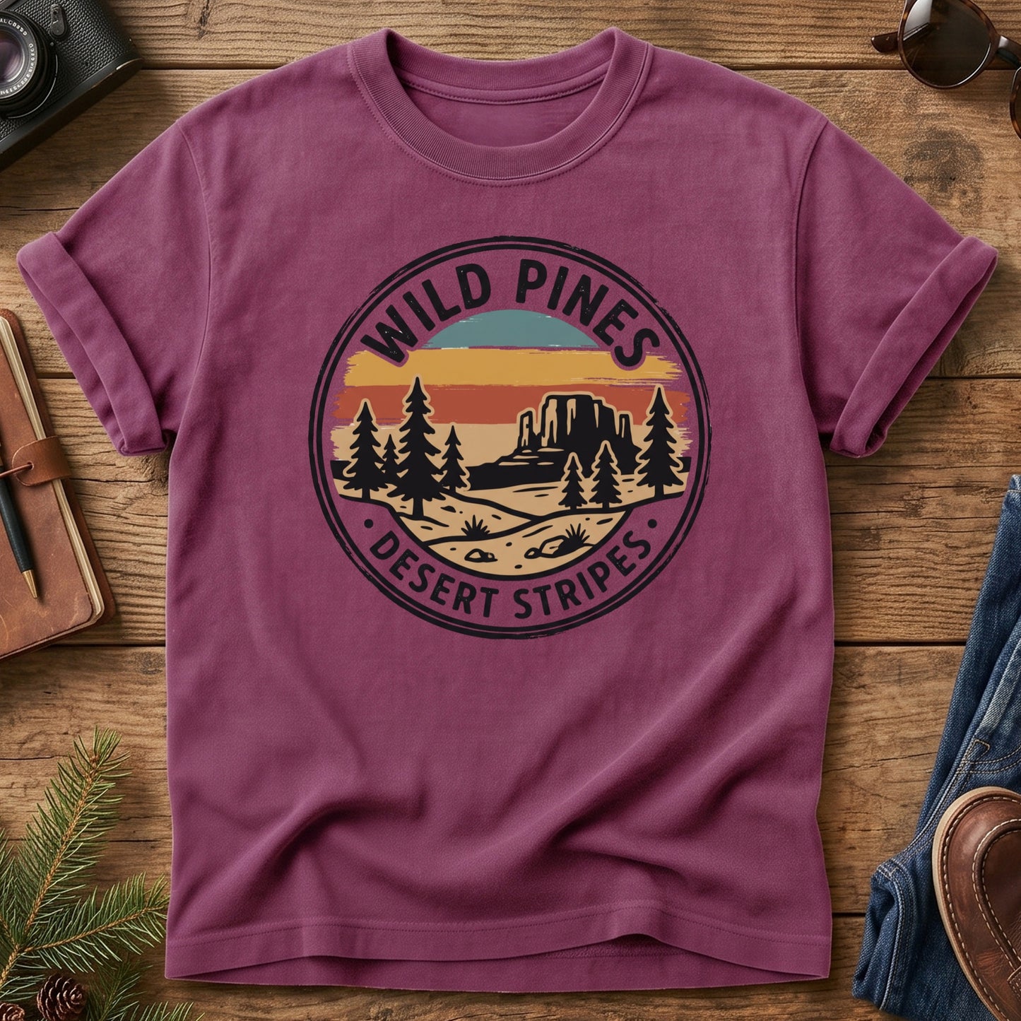 Wild Pines Desert Stripes Tee