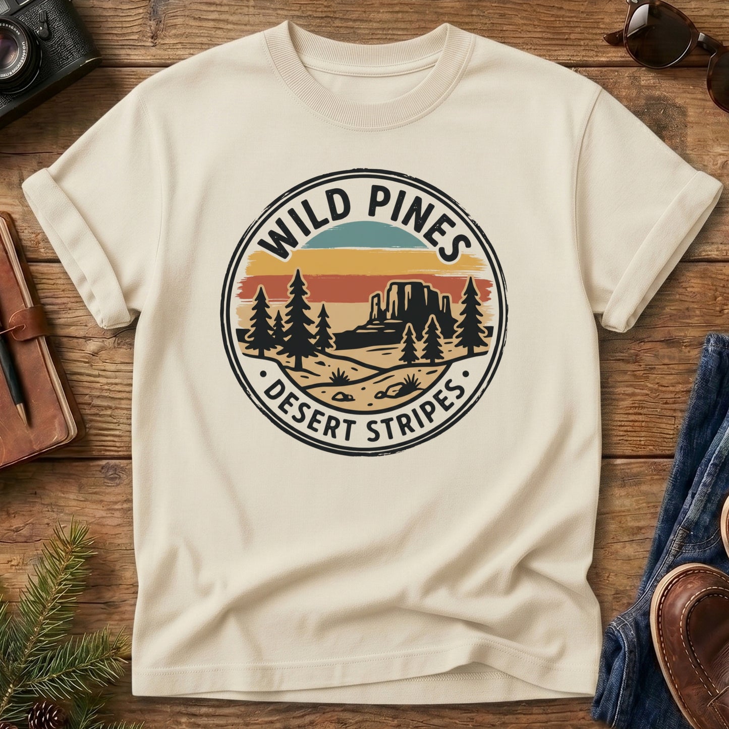 Wild Pines Desert Stripes Tee