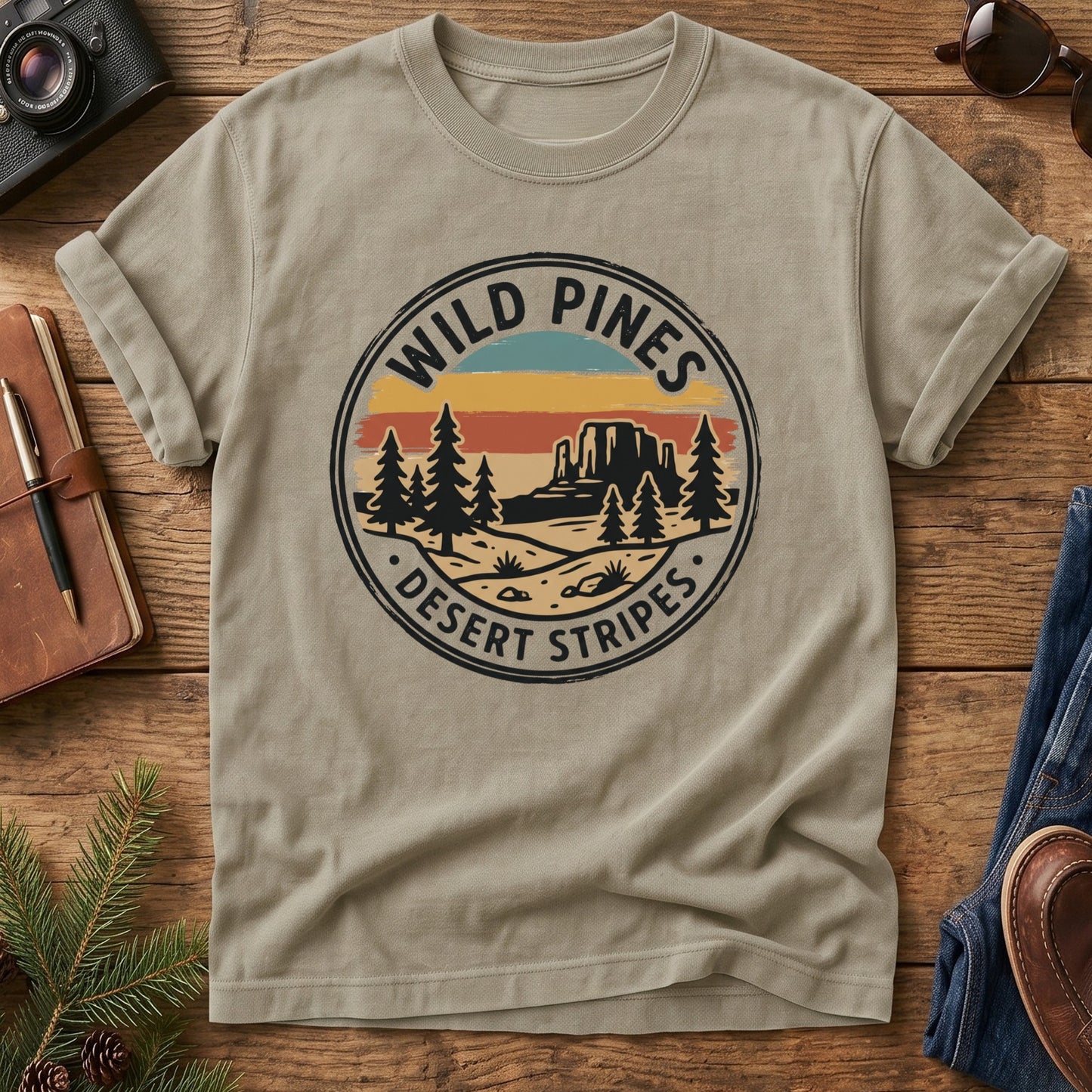 Wild Pines Desert Stripes Tee