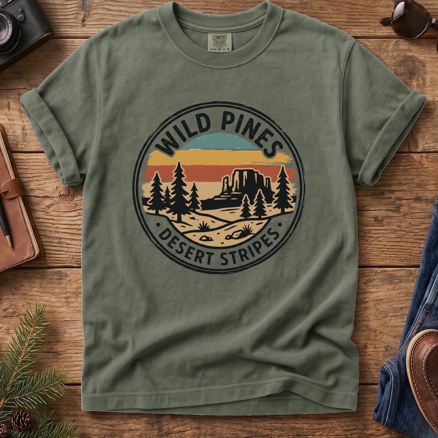 Wild Pines Desert Stripes Tee