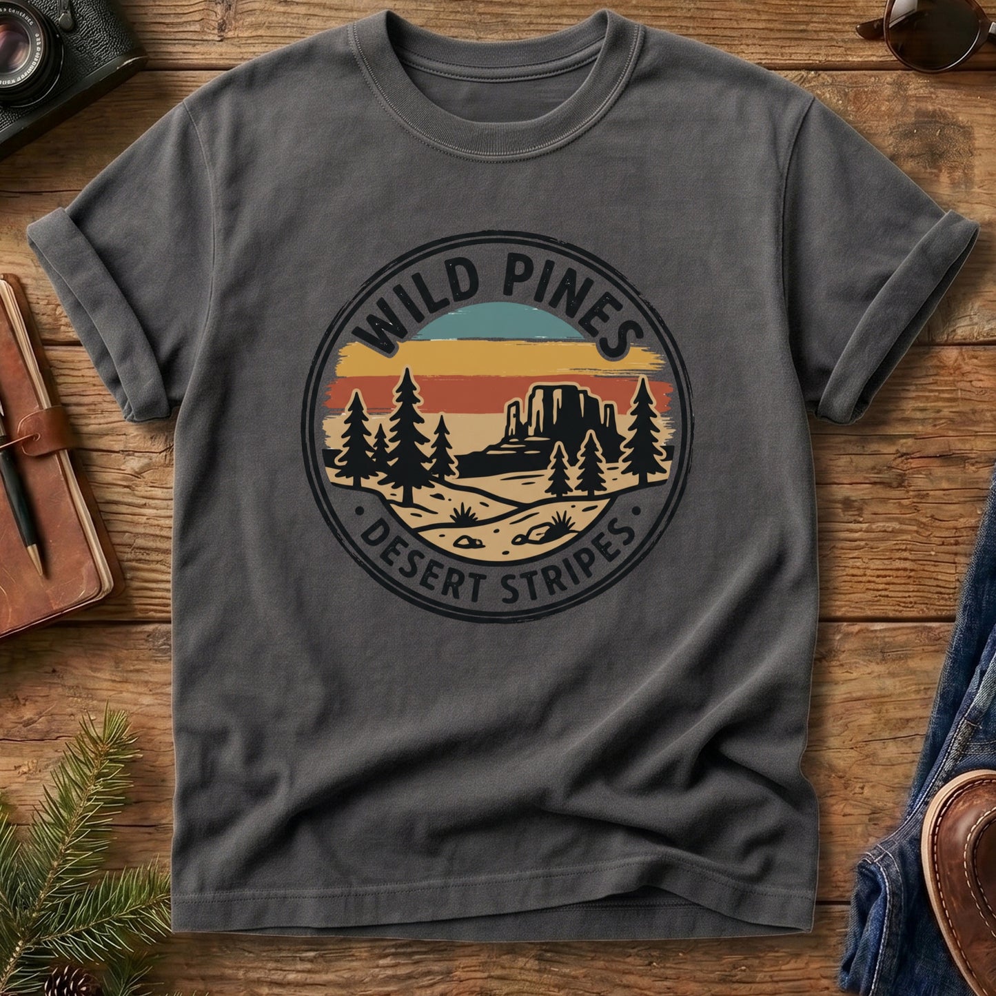 Wild Pines Desert Stripes Tee