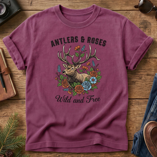 Wild & Rooted Nature Tee – close-up of the rooted tree print detail
