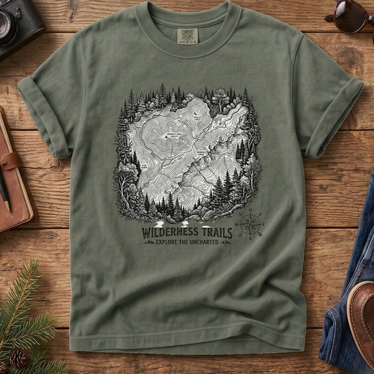 Wilderness Trails Sketch Tee – styled outdoor lifestyle photo
