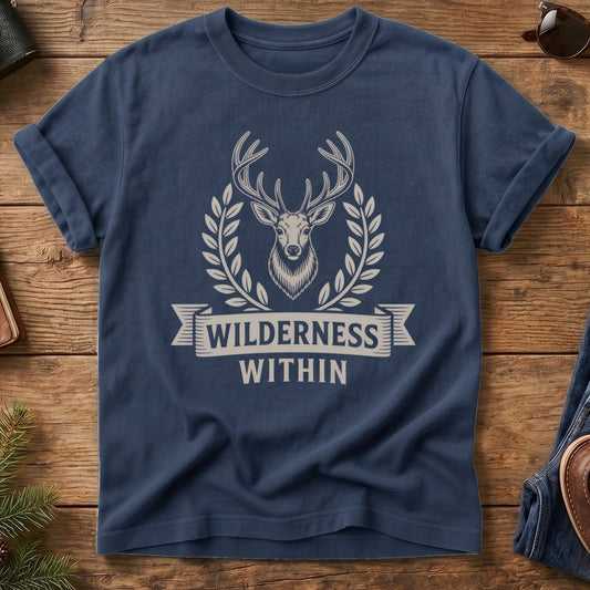 Wilderness Within Tee – wilderness graphic on garment-dyed Comfort Colors t-shirt, front view