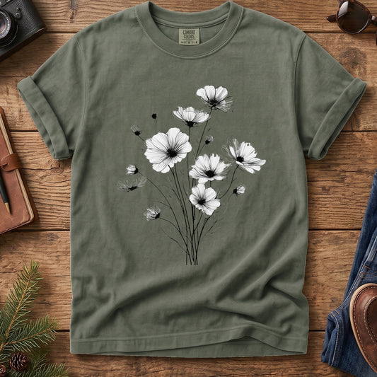 Wildflower Nature Tee – additional angle showing wildflower print
