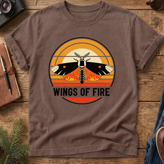Wings of Fire Outdoor Tee – additional angle showing fiery wings print
