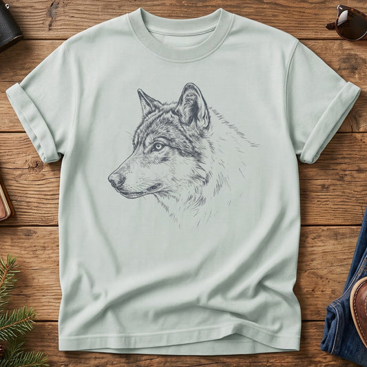 Wolf Wilderness Tee – wolf wilderness graphic on Bay Comfort Colors t-shirt