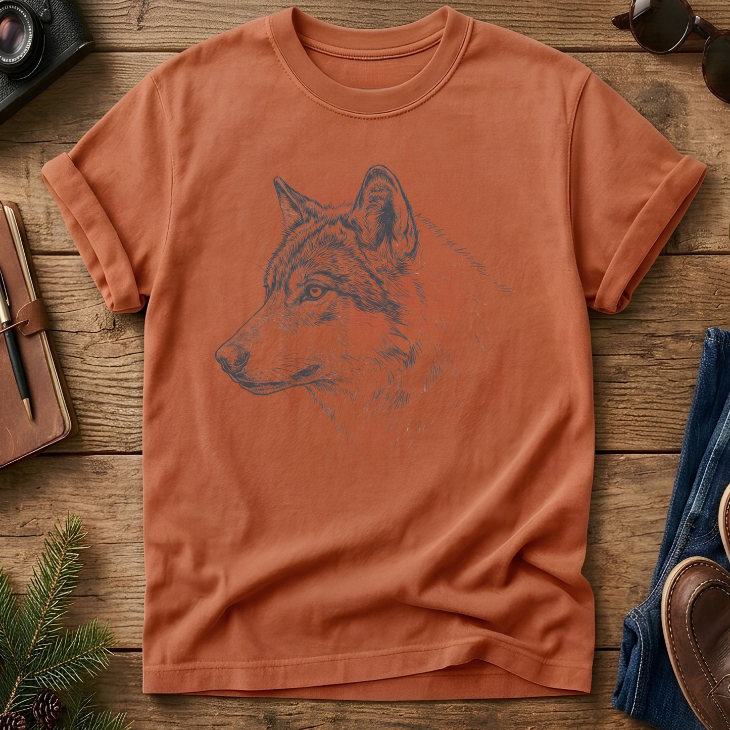 Wolf Wilderness Tee – wolf wilderness graphic on Yam Comfort Colors t-shirt