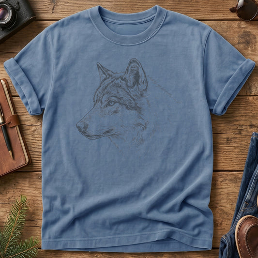 Wolf Wilderness Tee – wolf wilderness graphic on Blue Jean Comfort Colors t-shirt