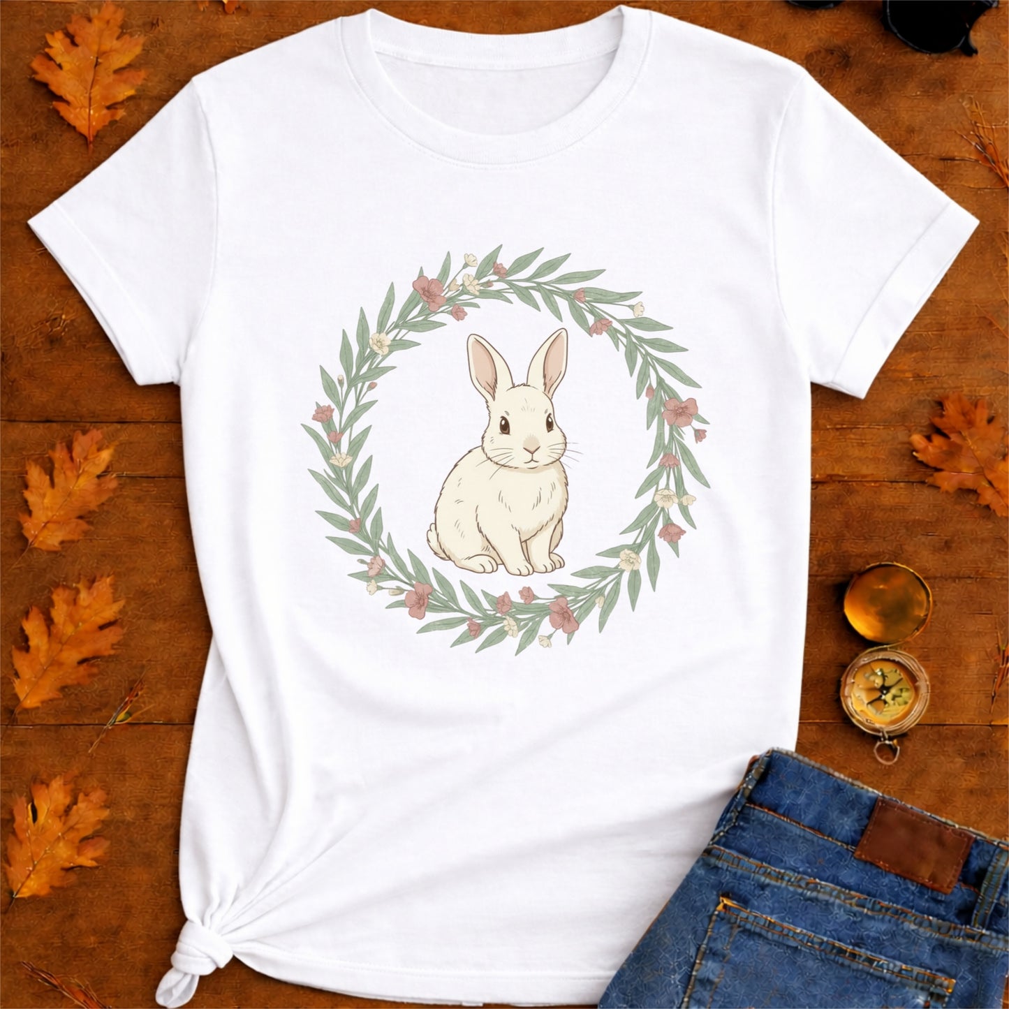 bunny floral  T-Shirt