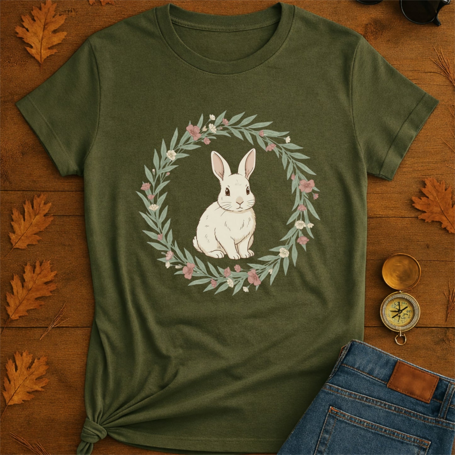 bunny floral  T-Shirt