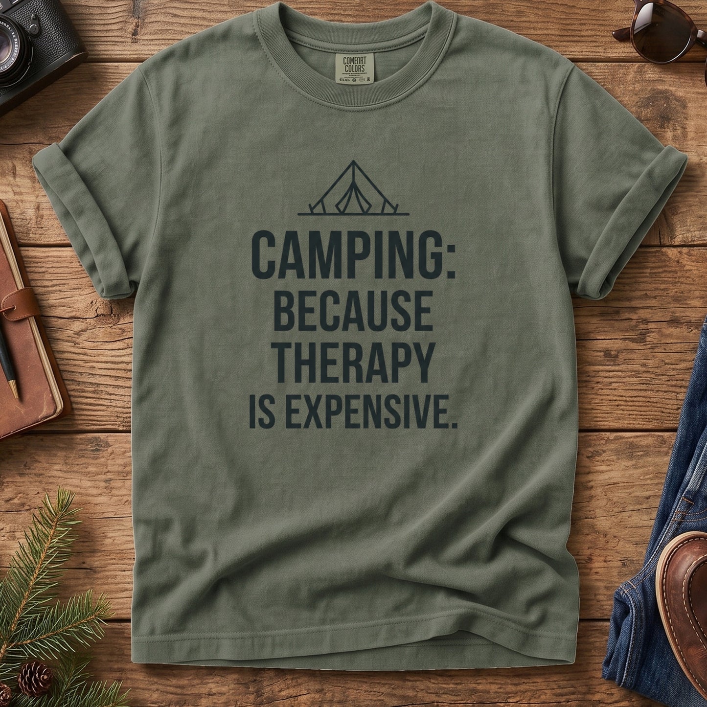 Camping because therapy is expensive